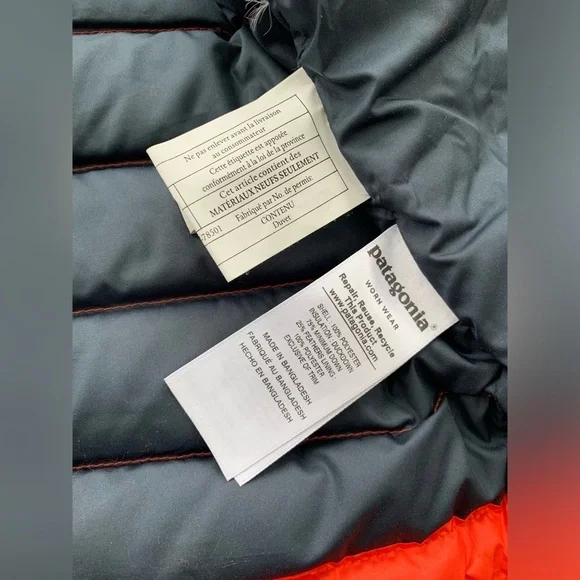 Patagonia Size L, 12, Orange Down Sweater Puffer Vest - Picture 9 of 11